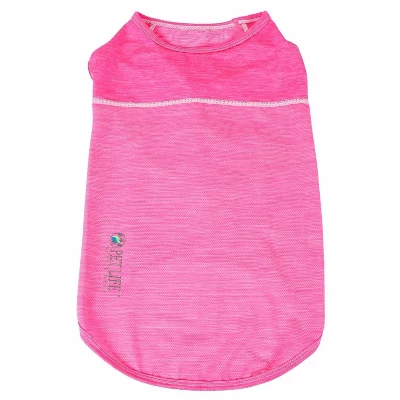 Pet Life Active 'Aero-Pawlse' Heathered Quick-Dry Dog And Cat Tank Top - Pink - S 3 Pet Life Active 'Aero-Pawlse' Heathered Quick-Dry Dog And Cat Tank Top - Pink - S - Image 3
