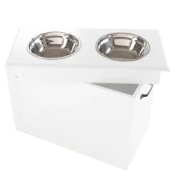 Elevated Dog Bowls With Storage - 16-Inch-Tall Feeding Tray With Hidden Storage Space For Pet Supplies - 50oz Capacity Bowls By PETMAKER (White) 12 Elevated Dog Bowls With Storage - 16-Inch-Tall Feeding Tray With Hidden Storage Space For Pet Supplies - 50oz Capacity Bowls By PETMAKER (White) -PawHut Sales Store GUEST 014d7d7e 39bf 4fde a5a5 9ea1fde32e75