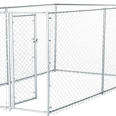 Lucky Dog Adjustable Heavy Duty Outdoor Galvanized Steel Chain Link Dog Kennel Enclosure With Latching Door, And Raised Legs 3 Lucky Dog Adjustable Heavy Duty Outdoor Galvanized Steel Chain Link Dog Kennel Enclosure With Latching Door, And Raised Legs - Image 3