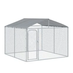 PawHut Outdoor Metal Dog Kennel, Pet Playpen With Steel Lock, Mesh Sidewalls And Cover For Backyard & Patio -PawHut Sales Store GUEST 02de839e 7cea 4a9f aeab 5788f0293b7d