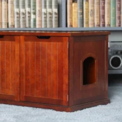 Merry Products Cat Washroom Storage Bench Furniture With Dual Doors & Removable Partition Wall For Hidden Litter Box Enclosure, Walnut (2 Pack) 7 Merry Products Cat Washroom Storage Bench Furniture With Dual Doors & Removable Partition Wall For Hidden Litter Box Enclosure, Walnut (2 Pack) -PawHut Sales Store GUEST 03d18825 663c 4394 a4f5 f875f5d188d0