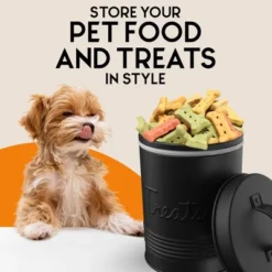 Amici Pet Retro Metal Storage Canister Treats Jar, 72 Oz. , Matte Black -PawHut Sales Store GUEST 03d7e663 1732 4356 9b8f df414c8d18f8