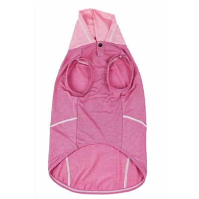 Pet Life Active Pull-Rover Premium 4-Way Stretch Two-Toned Sleeveless Hoodie Dog And Cat T-Shirt - Pink 5 Pet Life Active Pull-Rover Premium 4-Way Stretch Two-Toned Sleeveless Hoodie Dog And Cat T-Shirt - Pink - Image 5