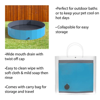 Pet Adobe Foldable Pool For Dogs And Kids, Blue 2 Pet Adobe Foldable Pool For Dogs And Kids, Blue - Image 2