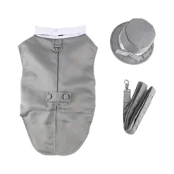 Midlee Dog Tuxedo Wedding Suit- Gray Top Hat & Leash -PawHut Sales Store GUEST 08269591 e753 4e83 a054 0e070c619635