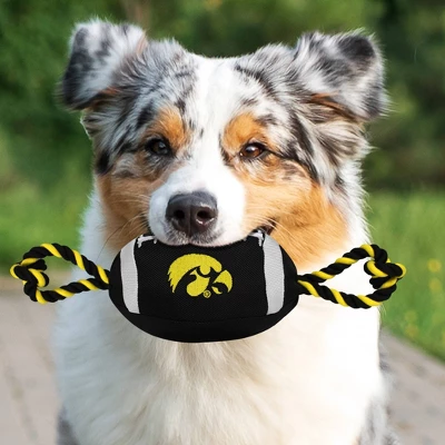 NCAA Iowa Hawkeyes Nylon Football Dog Toy 2 NCAA Iowa Hawkeyes Nylon Football Dog Toy - Image 2