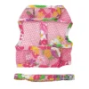 Doggie Design Cool Mesh Hawaiian Floral Dog Harness With Leash - Pink