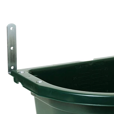 Little Giant 20 Quart Heavy Duty Mountable Plastic Fence Feeder Bucket For Feeding Small Livestock And Pets At Home Or Farm, Green 2 Little Giant 20 Quart Heavy Duty Mountable Plastic Fence Feeder Bucket For Feeding Small Livestock And Pets At Home Or Farm, Green - Image 2