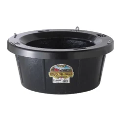 Little Giant HP750 Rubber Tub With Metal Hanging Hooks 6.5 Gallon Capacity Great For Indoor And Outdoor, Black (6 Pack)