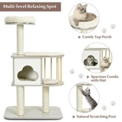 Costway 46'' Modern Wooden Cat Tree With Platform & Washable Cushions For Cats & Kittens 14 Costway 46'' Modern Wooden Cat Tree With Platform & Washable Cushions For Cats & Kittens -PawHut Sales Store GUEST 0dbb4451 b4a0 45e6 8774 53e294b6ffc5