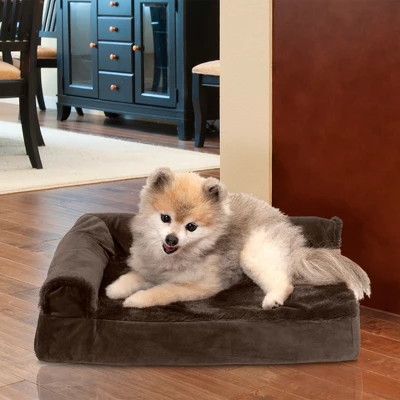 FurHaven Plush & Velvet Deluxe Chaise Lounge Cooling Gel Top Memory Foam Sofa Dog Bed 2 FurHaven Plush & Velvet Deluxe Chaise Lounge Cooling Gel Top Memory Foam Sofa Dog Bed - Image 2