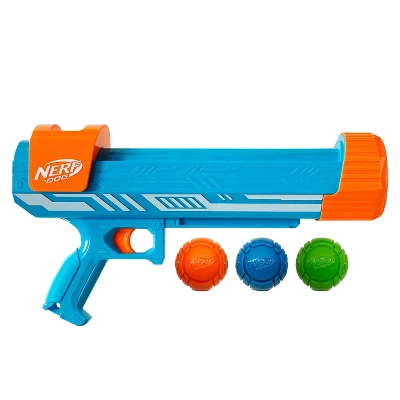 NERF 18" Blaster With 2.5" TPR Sonic Ball Dog Toy - 3pk 1 NERF 18" Blaster With 2.5" TPR Sonic Ball Dog Toy - 3pk