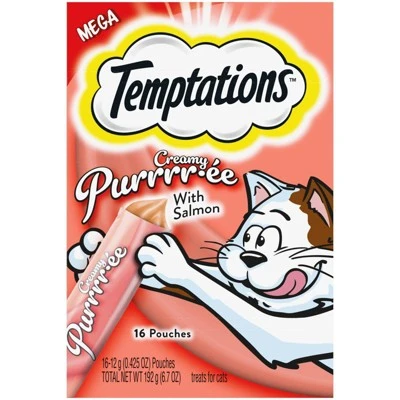 Temptations Creamy Puree With Salmon Lickable Squeezable Adult Cat Treats 8 Temptations Creamy Puree With Salmon Lickable Squeezable Adult Cat Treats - Image 8