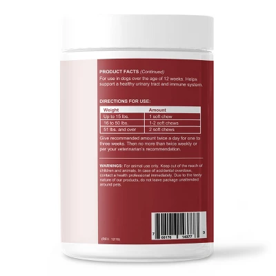 Chew + Heal UTI Treatment Cranberry Treats, Dog Supplement, Boosts Urinary Tract & Bladder Health - 120 Delicious Chews 2 Chew + Heal UTI Treatment Cranberry Treats, Dog Supplement, Boosts Urinary Tract & Bladder Health - 120 Delicious Chews - Image 2