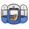 Pet Adobe Pop-Up Pet Playpen With Carrying Case – Portable Indoor/Outdoor Pet Enclosure - Blue