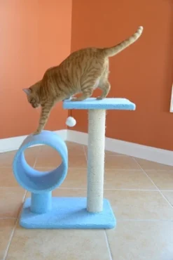 Armarkat Sky Blue 25" Real Wood Cat Tree With Scratcher And Tunnel For Privacy And Hiding, B2501 -PawHut Sales Store GUEST 14410321 ff9e 46d7 922e f5b521533b08