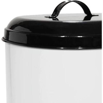 Amici Pet Buster Dog Food Metal Treat Storage Canister, 8.5 Qt,White W/ Black Lid 3 Amici Pet Buster Dog Food Metal Treat Storage Canister, 8.5 Qt,White W/ Black Lid - Image 3