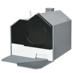 PawHut Hooded Cat Litter Box With Kitty Litter Mat, Easy-Clean Pull-Out Drawer, Dog Proof, House Shape Hooded Pan, Scoop, Gray -PawHut Sales Store GUEST 17de7128 0368 4fde a81a fc571952ec91