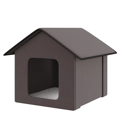 PawHut Heated Cat Houses For Outdoor And Indoor, Portable Kitty Shelter, Waterproof And Insulated, Brown 3 PawHut Heated Cat Houses For Outdoor And Indoor, Portable Kitty Shelter, Waterproof And Insulated, Brown - Image 3