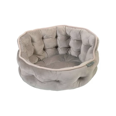 Precious Tails Ultra Plush Mini Tufted Velvet Round Cuddler Cat And Dog Bed - Taupe 1 Precious Tails Ultra Plush Mini Tufted Velvet Round Cuddler Cat And Dog Bed - Taupe