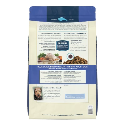 Blue Buffalo Life Protection Healthy Weight Chicken & Brown Rice Recipe Large Breed Adult Dry Dog Food - 30lbs 1 Blue Buffalo Life Protection Healthy Weight Chicken & Brown Rice Recipe Large Breed Adult Dry Dog Food - 30lbs