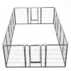 JOMEED Indoor And Outdoor Metal 16-Panel, 31" High Collapsible Dog Pet Playpen Kennel With Integrated Lockable Entry And Exit Door, Black