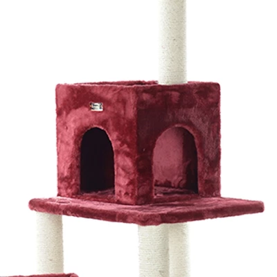 Armarkat Real Wood Cat Tower, Ultra Thick Faux Fur Covered Cat Condo House A6902B, Burgundy; 5 Armarkat Real Wood Cat Tower, Ultra Thick Faux Fur Covered Cat Condo House A6902B, Burgundy; - Image 5