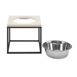 Sam's Pets Dan Single Wood And Stainless Steel Pet Bowl -PawHut Sales Store GUEST 1ee4ddac 6ca9 4594 840b bb5fbee1a4aa