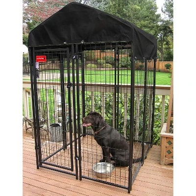 Lucky Dog Uptown Covered Dog Kennel With Lucky Dog Wire Dog Fence Pet Kennel 2 Lucky Dog Uptown Covered Dog Kennel With Lucky Dog Wire Dog Fence Pet Kennel - Image 2