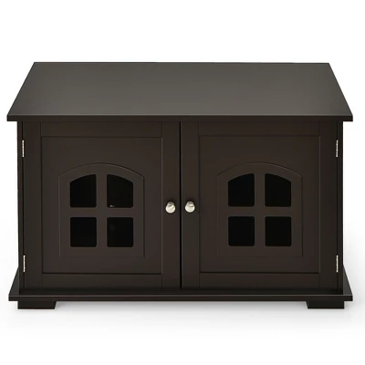 Costway Large Wooden Cat Litter Box Enclosure Hidden Cat Washroom W/ Divider 2 Costway Large Wooden Cat Litter Box Enclosure Hidden Cat Washroom W/ Divider - Image 2