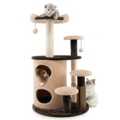 Costway 40'' Cat Tree Tower Multi-Level Activity Tree With 2-Tier Cat-Hole Condo -PawHut Sales Store GUEST 22c05b7a a547 44a9 ad31 833f7274fbee