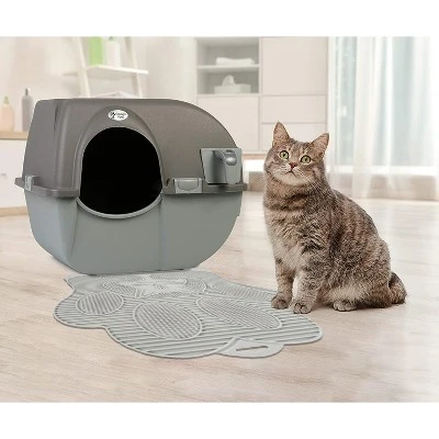 Omega Paw Non Slip Cat Paw Cleaning Litter Box Mat Keeps Paws, Floors, & Carpet Free Of Litter, Contains Spills & Messes, Gray (2 Pack) 3 Omega Paw Non Slip Cat Paw Cleaning Litter Box Mat Keeps Paws, Floors, & Carpet Free Of Litter, Contains Spills & Messes, Gray (2 Pack) - Image 3