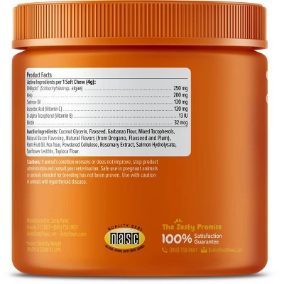 Zesty Paws Salmon Supplement Bites - Bacon - 90ct 1 Zesty Paws Salmon Supplement Bites - Bacon - 90ct