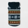 Snow Shoe Lodge Fairisle Faux Shearling Cat And Dog Hoodie - Blue/Brown - Wondershop™