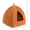 Pet Adobe Cozy Kitty Tent Igloo Plush Cat Bed - Brown