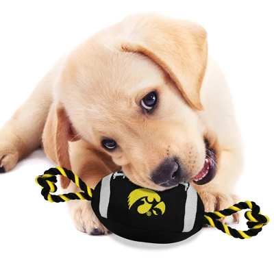 NCAA Iowa Hawkeyes Nylon Football Dog Toy 3 NCAA Iowa Hawkeyes Nylon Football Dog Toy - Image 3