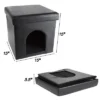 Pet Adobe Multipurpose Pet House Ottoman – 15" X 15" X 15", Black
