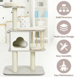 Costway 46'' Modern Wooden Cat Tree With Platform & Washable Cushions For Cats & Kittens 11 Costway 46'' Modern Wooden Cat Tree With Platform & Washable Cushions For Cats & Kittens -PawHut Sales Store GUEST 2c6cfcb5 a5d5 49a4 996f 04aa738f5c4b