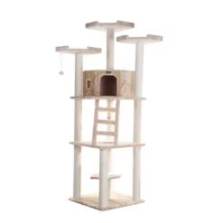 Armarkat Multi-function Real Wood Cat Tower W Spacious Condo, Perches A8001, Beige