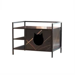 Hidden Cat Litter Box Enclosure, Antique Brown - ModernLuxe