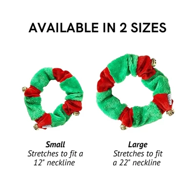 Midlee Red/Green Christmas Plush Bell Collar 5 Midlee Red/Green Christmas Plush Bell Collar - Image 5