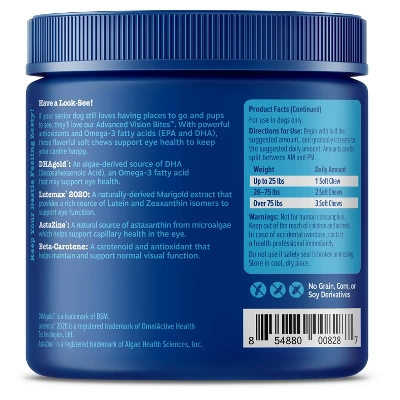 Zesty Paws Senior Advanced Antioxidant Vision Soft Chews For Dogs - Chicken Flavor - 90ct 2 Zesty Paws Senior Advanced Antioxidant Vision Soft Chews For Dogs - Chicken Flavor - 90ct - Image 2