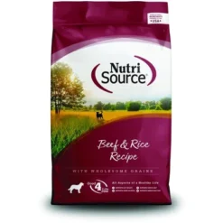 NutriSource Made With Beef And Brown Rice With Wholesome Grains Dry Dog Food - 15LB