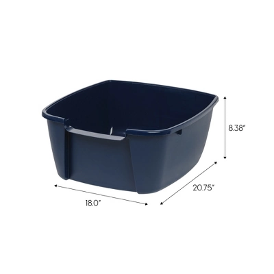 IRIS USA Cat Litter Box Cat Litter Pan With Scoop, Navy 3 IRIS USA Cat Litter Box Cat Litter Pan With Scoop, Navy - Image 3