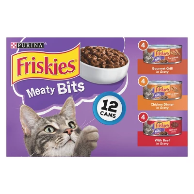 Purina Friskies Meaty Bits Gourmet Grill, Chicken & Beef Wet Cat Food 3 Purina Friskies Meaty Bits Gourmet Grill, Chicken & Beef Wet Cat Food - Image 3