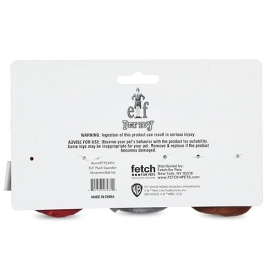 Elf: Holiday Plush Squeaker Buddy The Elf, Clausometer, And Ornament Ball Set - 3pc Toy Set 2 Elf: Holiday Plush Squeaker Buddy The Elf, Clausometer, And Ornament Ball Set - 3pc Toy Set - Image 2