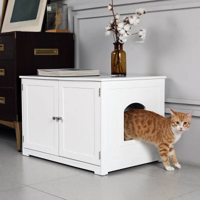 Merry Products Kitty Litter Loo Bench Cat Litter - White 2 Merry Products Kitty Litter Loo Bench Cat Litter - White - Image 2
