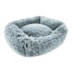 Precious Tails Super Lux Shaggy Fur Cuddler Cat And Dog Bed - L - Blue