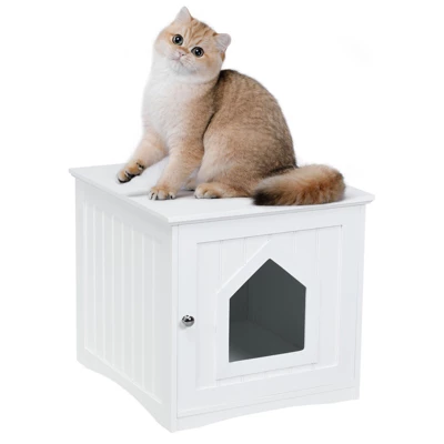 Tangkula Wooden Pet Cat House Litter Box Cat Washroom Nightstand Cat Storage Bench 9 Tangkula Wooden Pet Cat House Litter Box Cat Washroom Nightstand Cat Storage Bench - Image 9