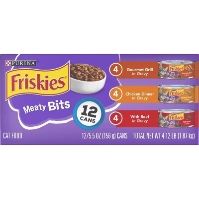 Purina Friskies Meaty Bits Gourmet Grill, Chicken & Beef Wet Cat Food 1 Purina Friskies Meaty Bits Gourmet Grill, Chicken & Beef Wet Cat Food